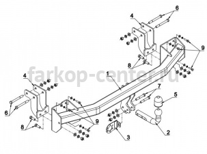 Фаркоп Auto-Hak для MITSUBISHI OUTLANDER 2012-2019г. Артикул Z 42