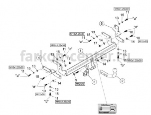 Фаркоп Avtos для MITSUBISHI LANCER 2003-2007. Артикул MI22