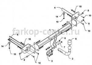 Фаркоп Auto-Hak для OPEL CORSA D 2006-2014. Артикул E 50