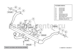 Фаркоп Brink для RENAULT KANGOO 1998-2008. Артикул 438600