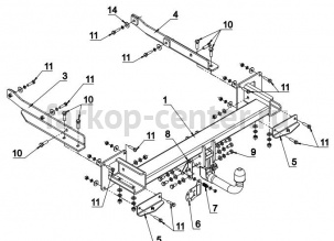 Фаркоп Auto-Hak для MERCEDES-BENZ M-CLASS W166 2012-2015. Артикул D 50V