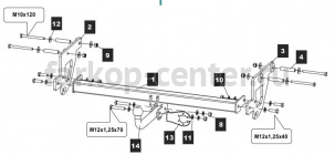 Фаркоп Baltex для ZOTYE T600 2015-2019г. Артикул 28.9023.12