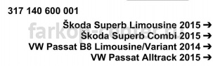 Фаркоп Westfalia для VOLKSWAGEN PASSAT B8 2015-2019г. Артикул 317140600001
