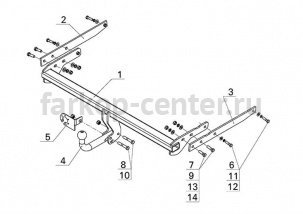 Фаркоп Avtos для FORD KUGA 2013-2019г. Артикул FD31