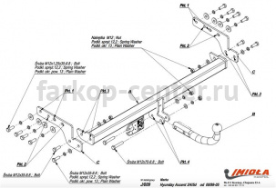 Фаркоп Imiola для HYUNDAI ACCENT 2000-2006. Артикул J-009