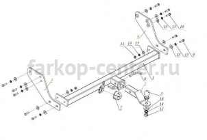 Фаркоп ДЗК для GREAT WALL WINGLE 3 2006-2012. Артикул RA646