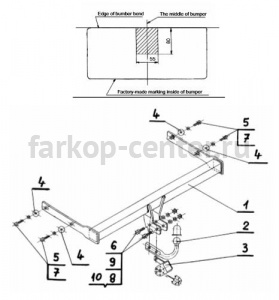 Фаркоп Steinhof для AUDI A3 2003-2012. Артикул V-058