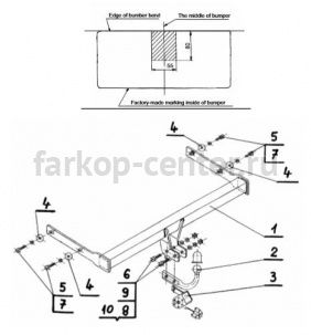 Фаркоп Steinhof для AUDI A3 2003-2012. Артикул V-058