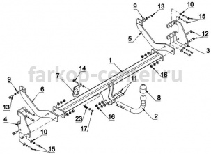 Фаркоп Auto-Hak для PEUGEOT 508 2011-2019г. Артикул F 39