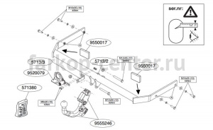 Фаркоп Brink для SKODA RAPID 2012-2019г. Артикул 571300