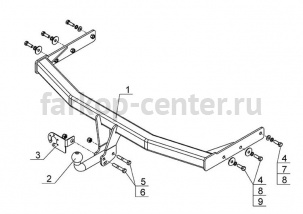 Фаркоп Avtos для GREAT WALL HOVER H2 2005-2010. Артикул GW12