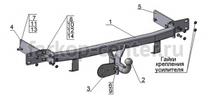 Фаркоп Avtos для KIA SORENTO 2006-2009. Артикул KI12