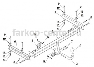 Фаркоп Auto-Hak для AUDI A6 Allroad 2006-2011. Артикул A 28