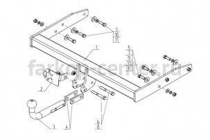 Фаркоп Avtos для VOLKSWAGEN MULTIVAN T5 2003-2015. Артикул VW36