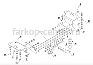 Фаркоп Auto-Hak для TOYOTA AURIS 2013-2019г. Артикул 0 84