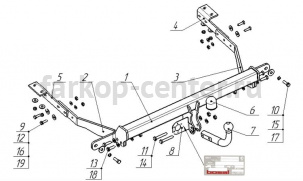 Фаркоп Bosal Russia для CITROEN BERLINGO 2008-2019г. Артикул 2556-A