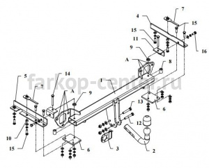 Фаркоп Auto-Hak для SUBARU FORESTER 2008-2013. Артикул SU 45