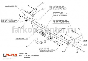 Фаркоп Imiola для VOLVO V40 1996-2004. Артикул V-004