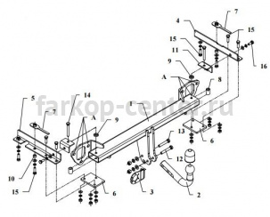 Фаркоп Auto-Hak для SUBARU FORESTER 2008-2013. Артикул SU 45