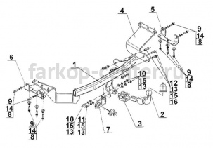 Фаркоп Steinhof для PEUGEOT 4007 2007-2012. Артикул M-355