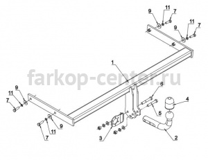 Фаркоп Auto-Hak для SKODA YETI 2009-2014. Артикул H 18