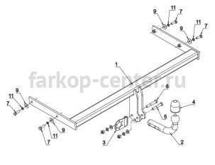 Фаркоп Auto-Hak для SKODA YETI 2009-2014. Артикул H 18