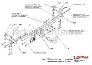 Фаркоп Imiola для TOYOTA COROLLA E100 1992-1997. Артикул T-006