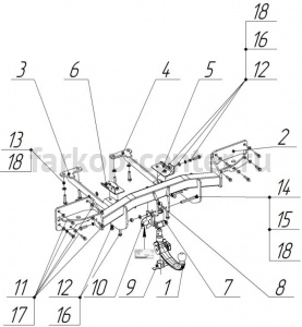 Фаркоп Bosal Russia для LAND ROVER RANGE ROVER 2012-2019г. Артикул 7355-AK41