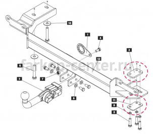 Фаркоп Baltex для LAND ROVER EVOQUE 2011-2019г. Артикул 34.2227.32