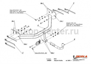 Фаркоп Imiola для CHRYSLER PACIFICA 2003-2008. Артикул CH-024