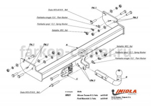 Фаркоп Imiola для NISSAN TERRANO R50 1995-2002. Артикул N-021