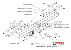 Фаркоп Imiola для NISSAN TERRANO R50 1995-2002. Артикул N-021