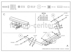 Фаркоп Galia для CITROEN BERLINGO 1996-2008. Артикул C043C