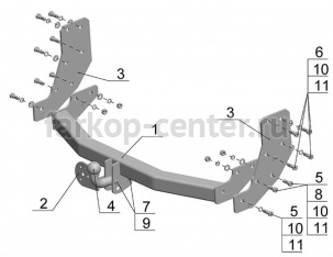 Фаркоп Avtos для NISSAN PATHFINDER R50 1997-2004. Артикул NS18
