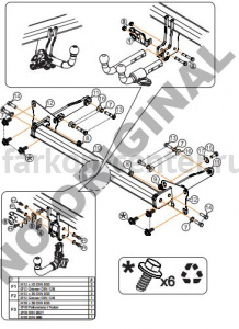 Фаркоп Aragon для AUDI A4 2015-2019г. Артикул E0403DA