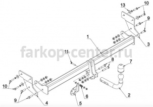 Фаркоп Auto-Hak для HYUNDAI i30 2017-2019г. Артикул J 76