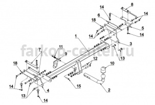 Фаркоп Auto-Hak для NISSAN QASHQAI J11 2014-2019г. Артикул V 73