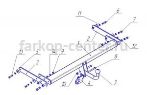 Фаркоп Avtos для VOLKSWAGEN TIGUAN 2007-2016. Артикул VW23