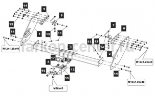 Фаркоп Baltex для MITSUBISHI L200 2006-2015. Артикул 14.2604.21