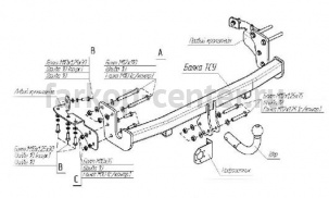 Фаркоп Bosal Russia для MITSUBISHI ASX 2010-2019г. Артикул 4159-A