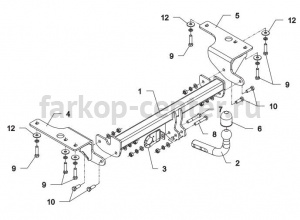 Фаркоп Auto-Hak для TOYOTA COROLLA E140/E150 2007-2013. Артикул 0 72