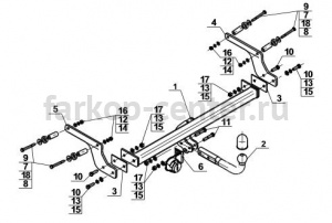 Фаркоп Steinhof для RENAULT DUSTER 2015-2019г. Артикул D-014