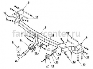 Фаркоп Auto-Hak для KIA SORENTO 2009-2012. Артикул T 59A