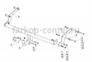 Фаркоп Avtos для RENAULT LOGAN 2014-2019г. Артикул RN12