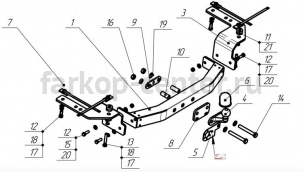 Фаркоп Bosal Russia для LEXUS LX 2007-2019г. Артикул 3018-FL
