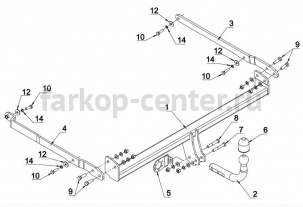 Фаркоп Auto-Hak для RENAULT MEGANE 3 2008-2016. Артикул G 64