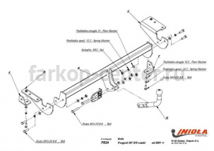 Фаркоп Imiola для PEUGEOT 307 2001-2008. Артикул P-024