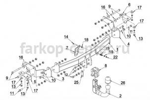 Фаркоп Auto-Hak для KIA SORENTO 2012-2019г. Артикул T 67V