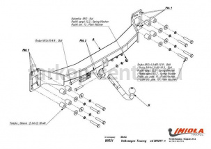 Фаркоп Imiola для PORSCHE CAYENNE 2002-2017. Артикул W-031