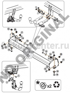 Фаркоп Aragon для MERCEDES-BENZ GLC-CLASS X253 2015-2019г. Артикул E4128AS